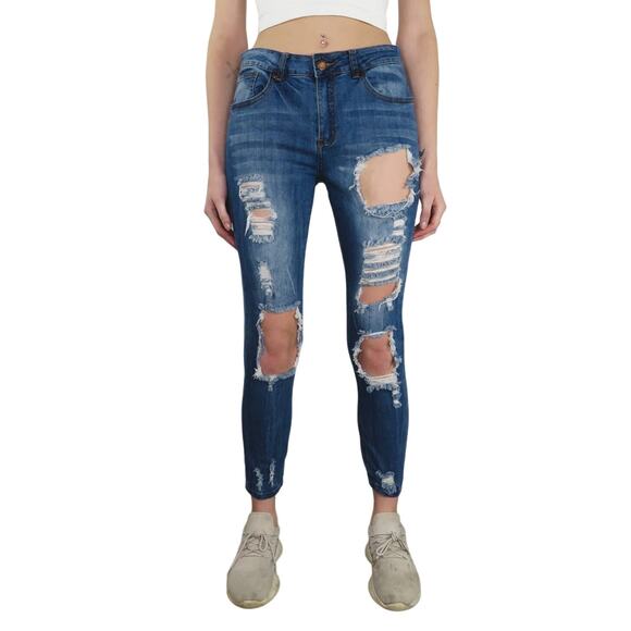 Urban Outfitters VIP Jeans Destroyed Skinny Jeans Waist 31" - Picture 2 of 11